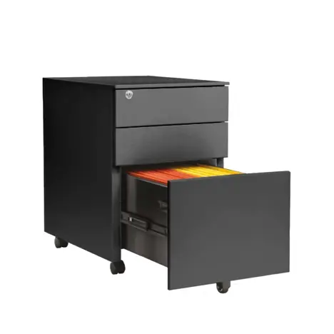 Steel Mobile Pedestal - Black